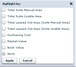 Screen shot of the Highlight by... pop-up window